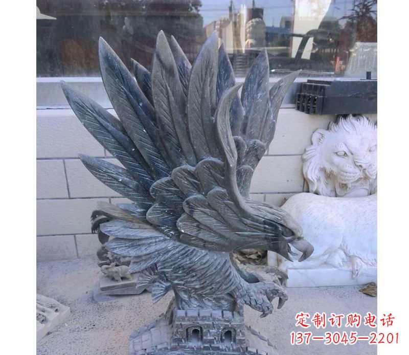 泰安动物雄鹰石雕