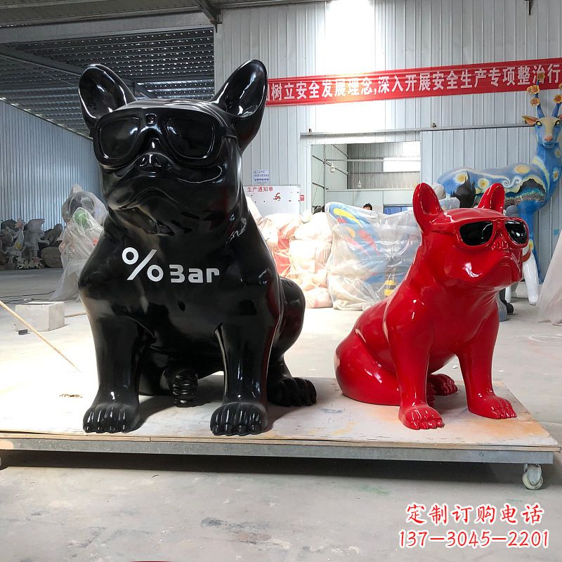 泰安精致可爱的不锈钢斗牛犬雕塑