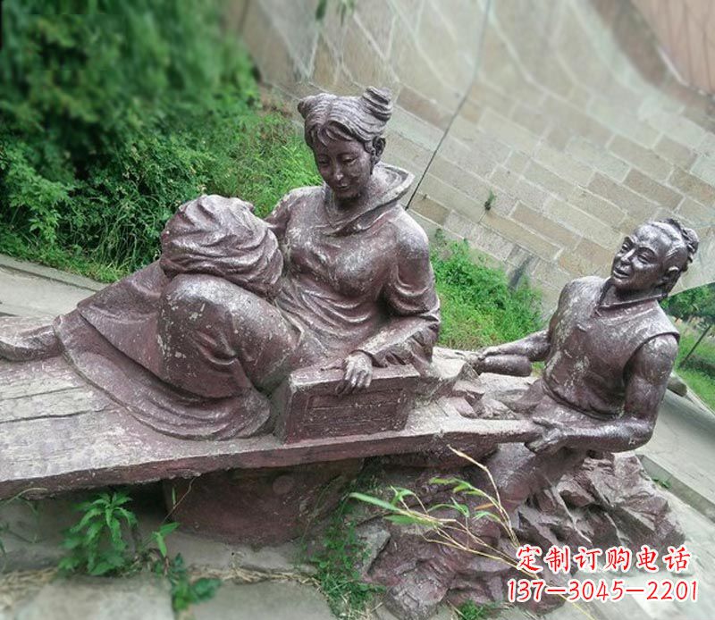 泰安传统风格高雅的独轮车铜雕