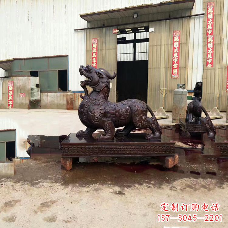 泰安独角兽铸铜雕塑—精雕细琢的艺术瑰宝
