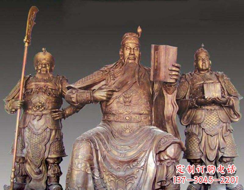 泰安中领雕塑艺术以关公武财神铜雕塑荣耀家中