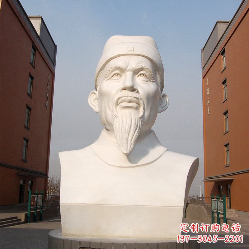 泰安杜甫石雕像-学校校园历史名人唐代著名诗人头像