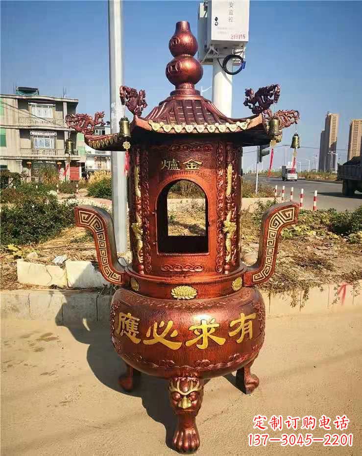 泰安杜浦精制铜香炉雕塑