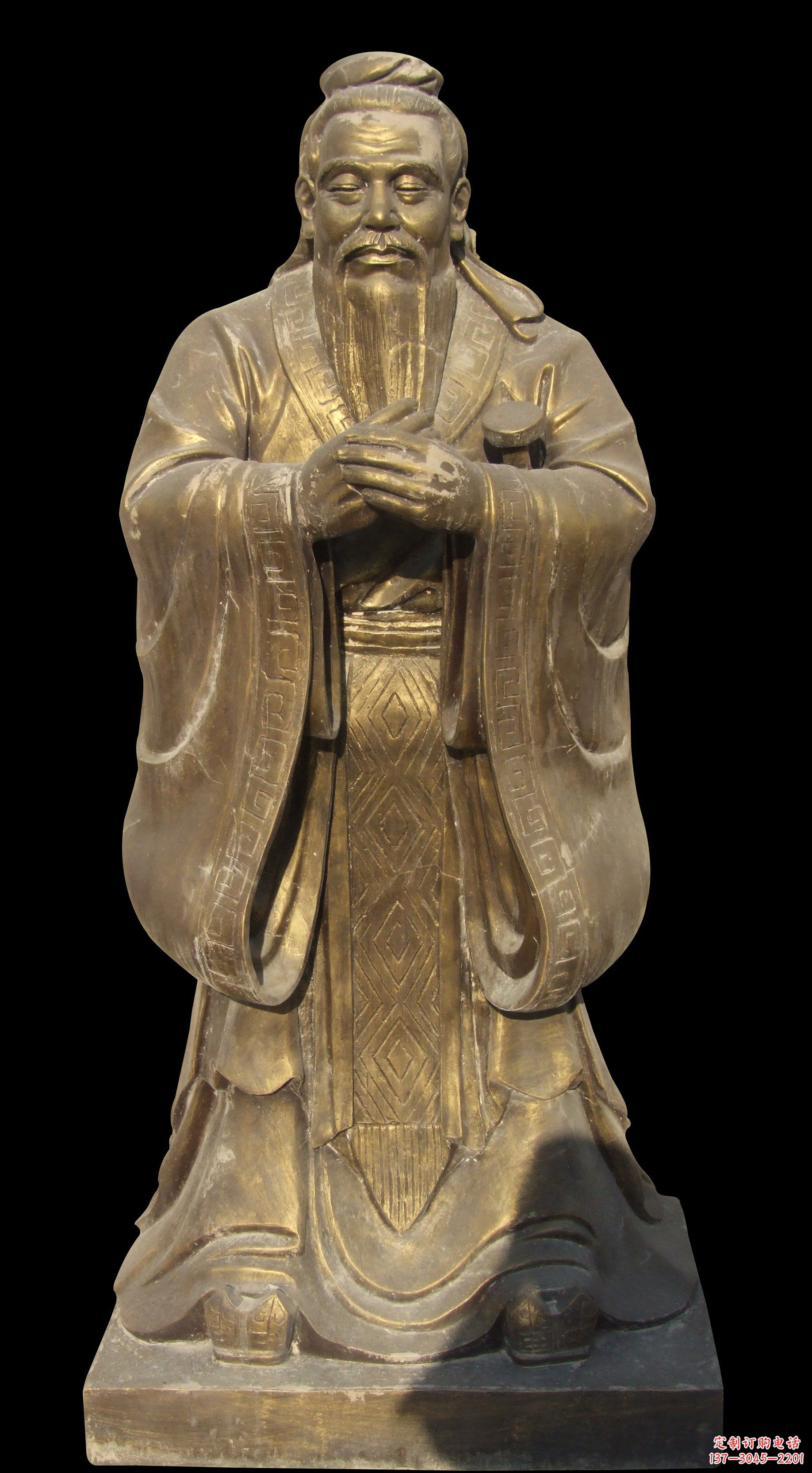 泰安手工精美锻铜孔子铜雕像