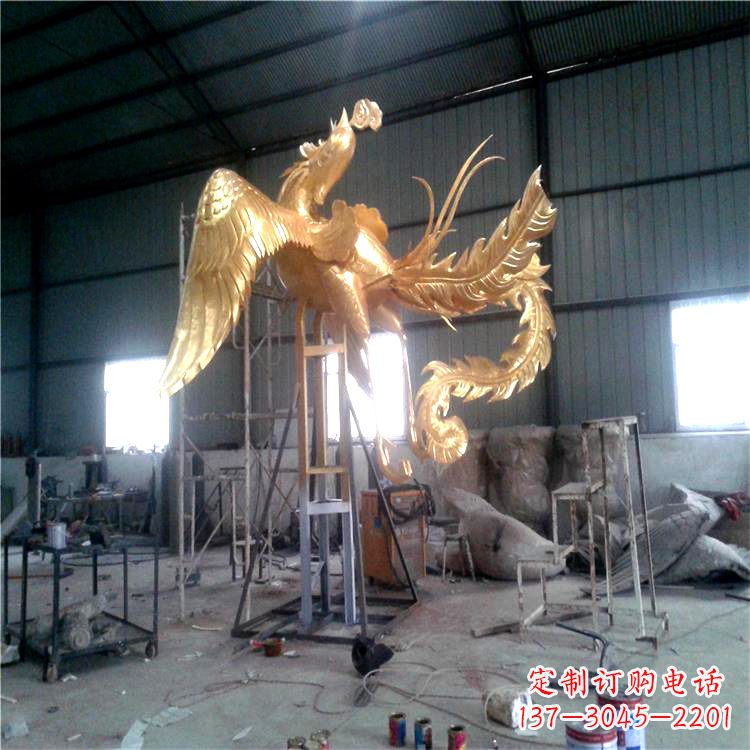 泰安锻铜精美凤凰雕塑