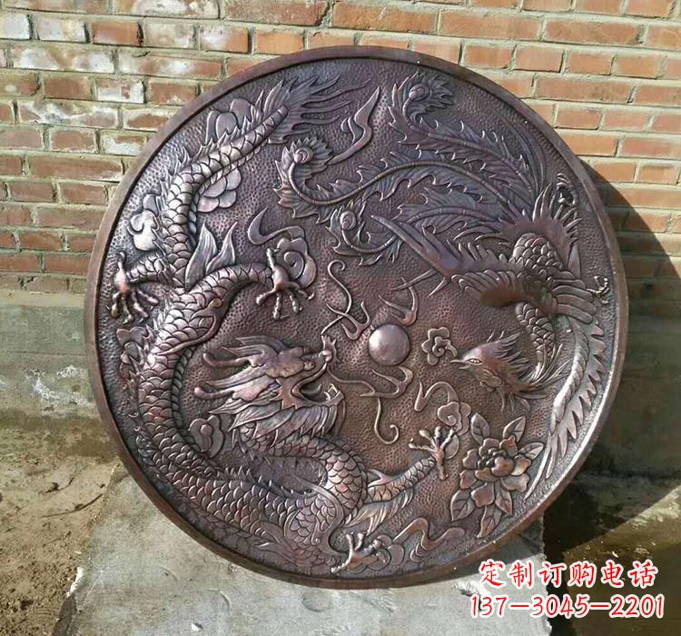 泰安传统工艺锻铜龙凤雕塑