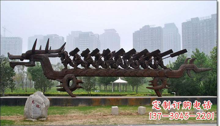 泰安锻铜赛龙舟雕塑