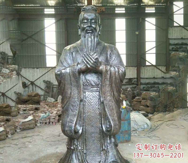 泰安锻铜校园老子人物雕塑,铸就永恒的追求