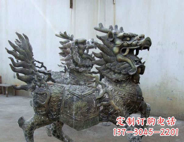 泰安精致手工铜麒麟雕塑