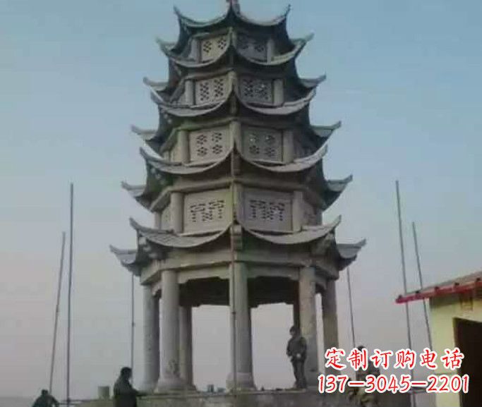 泰安精美绝伦的多层凉亭石雕