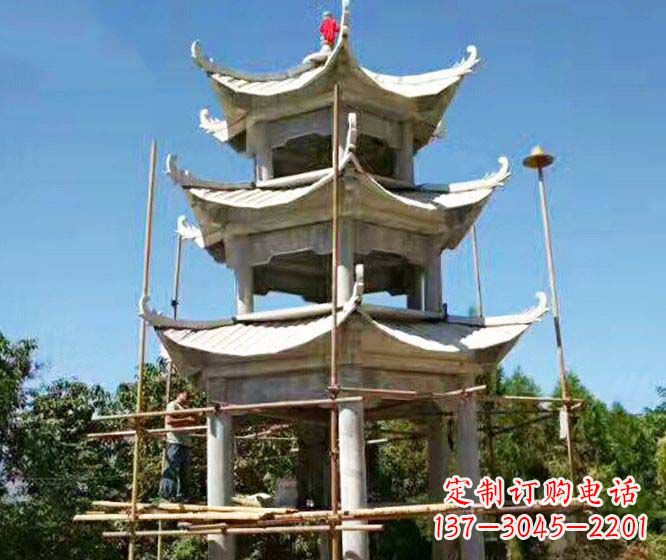 泰安多层仿古凉亭石雕