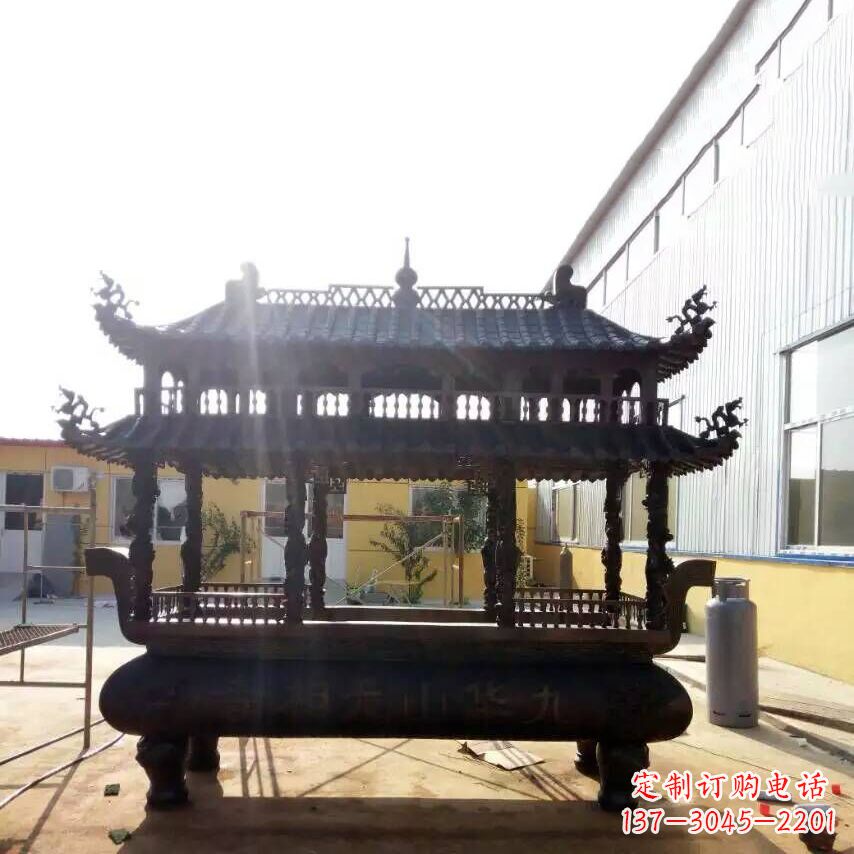 泰安欣赏传统文化的多层铜香炉雕塑