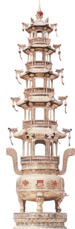 泰安传统工艺艺术精品法门寺铜香炉雕塑