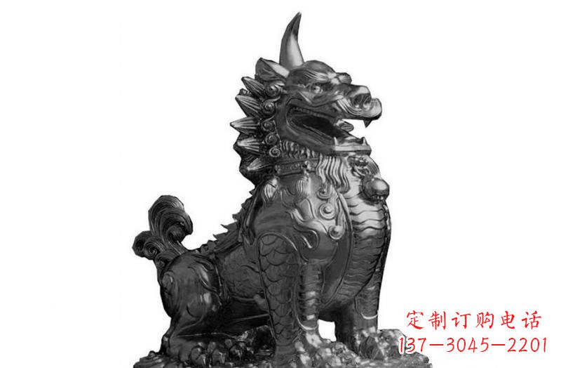 泰安独角兽铜雕塑,精美细腻传统工艺