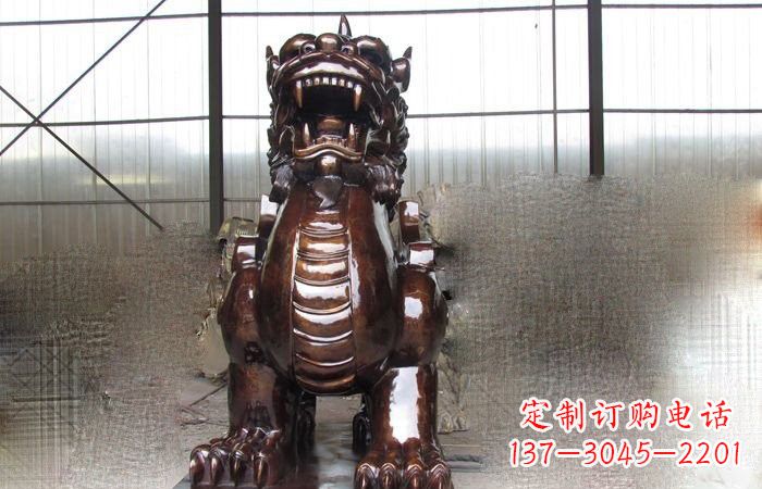 泰安来自古老文化的獬豸铜雕