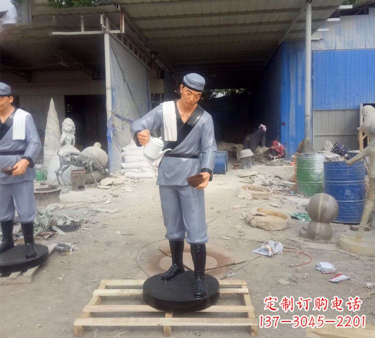 泰安铝合金仿真店小二雕塑