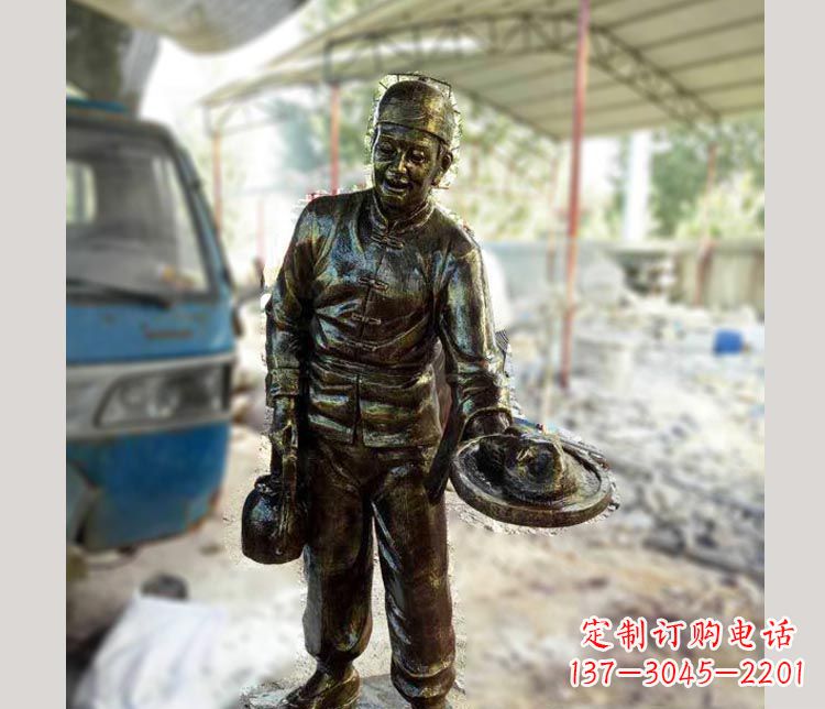 泰安中领雕塑定制铜雕店小二雕塑