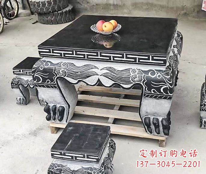 泰安中领雕塑方形仿古石桌凳