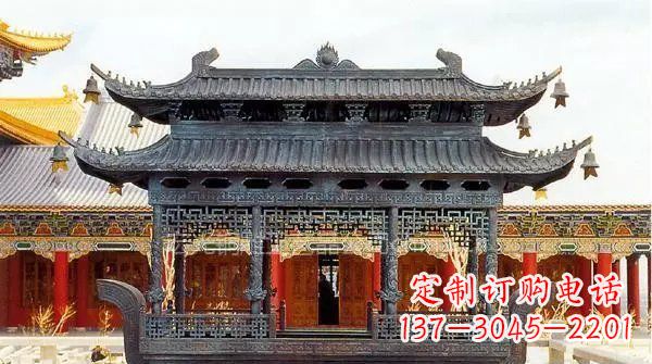 泰安方形寺庙香炉铜雕塑