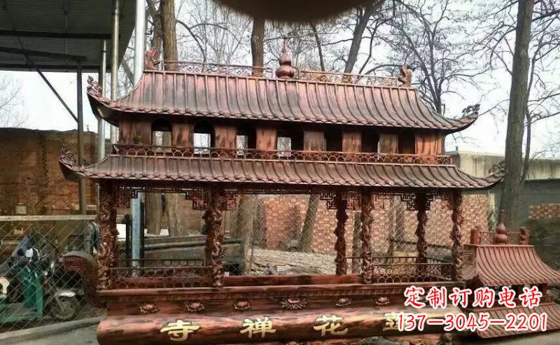 泰安方形寺庙香炉铜雕