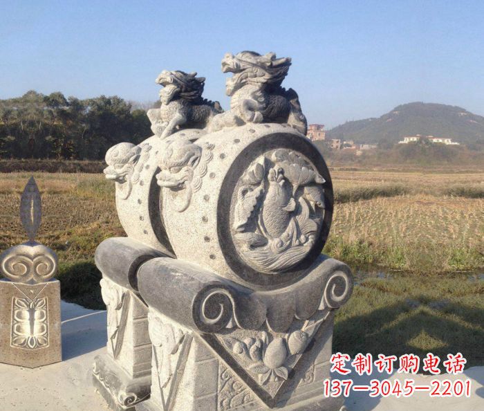 泰安仿古抱鼓石门墩雕塑