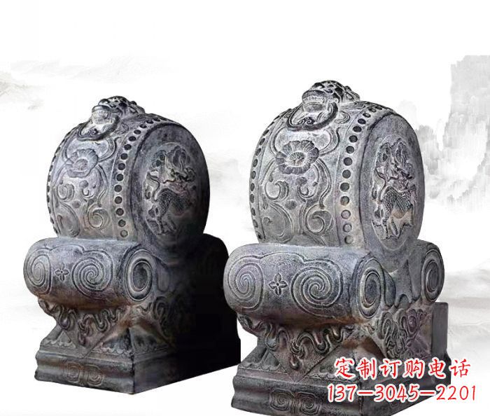 泰安仿古抱鼓石门墩雕塑