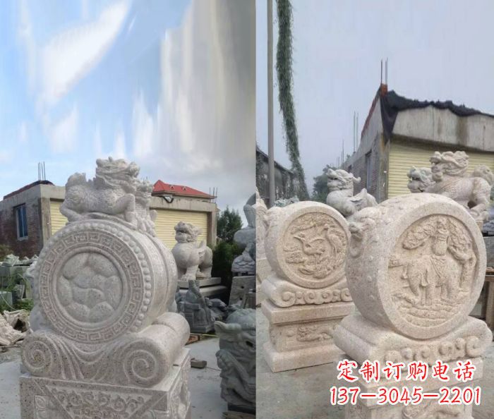 泰安仿古抱鼓石门墩雕塑