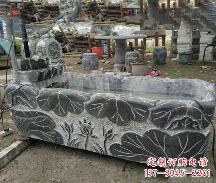 泰安仿古荷花石水缸