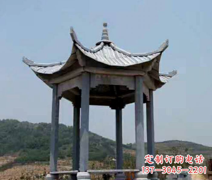 泰安仿古六角凉亭石雕 (5)