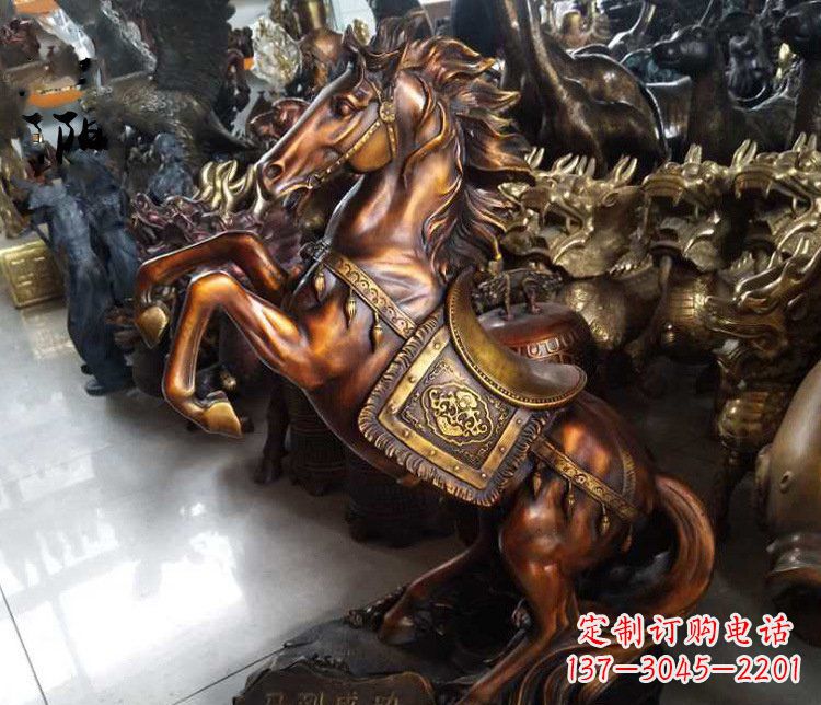 泰安仿古马到成功铜雕塑摆件 (2)