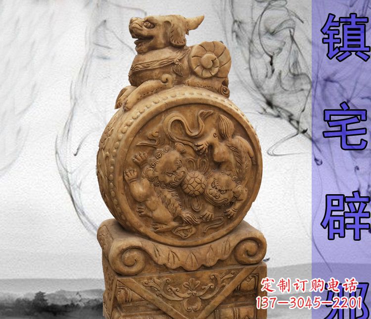 泰安仿古貔貅门墩镇宅辟邪石雕