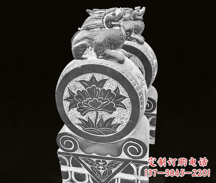 泰安仿古麒麟抱鼓石镇宅石门墩