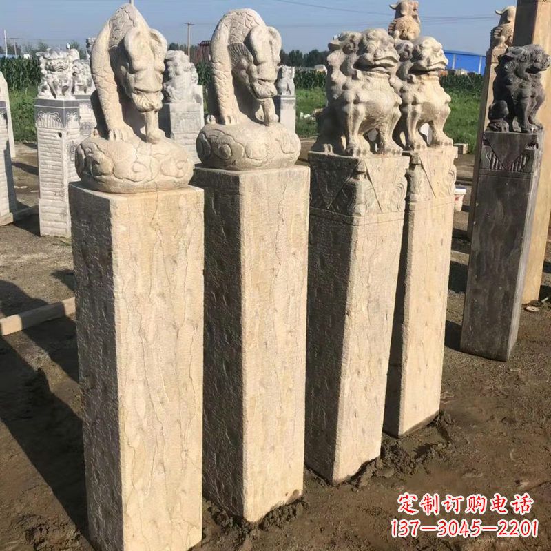 泰安仿古麒麟貔貅栓马柱