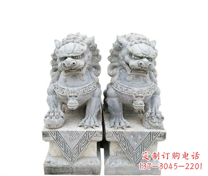 泰安古典雄狮石雕