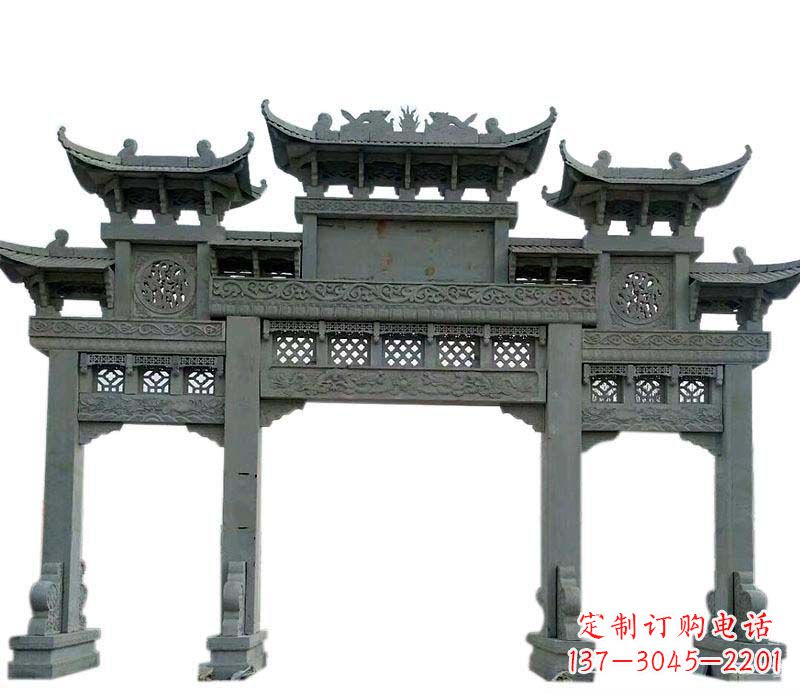 泰安精美的仿古大理石牌坊雕塑
