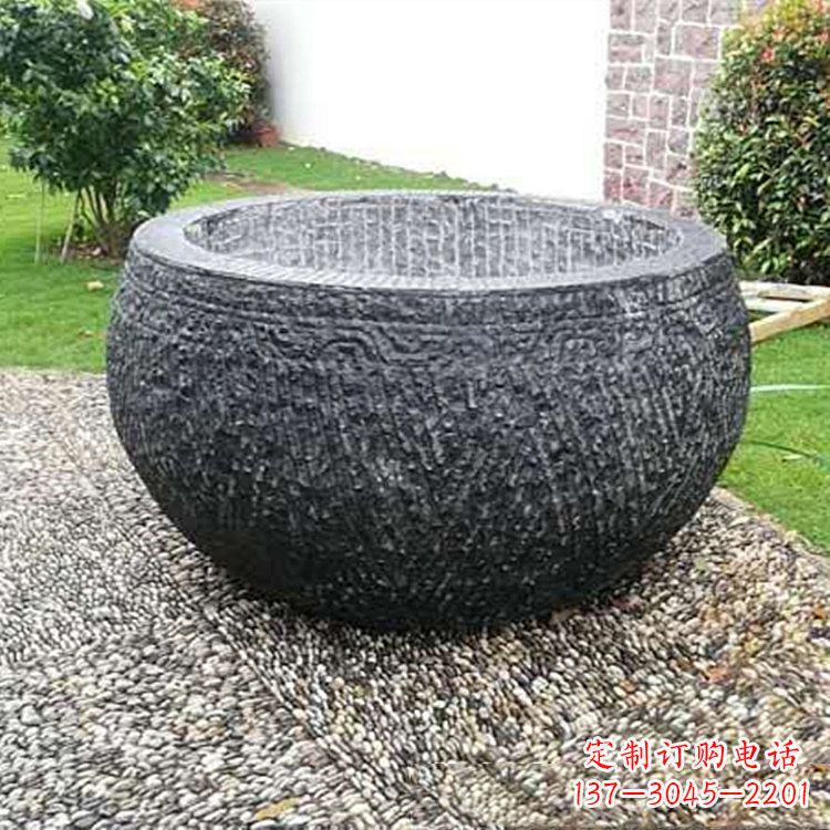 泰安仿古石雕水缸,精雕细琢别具一格