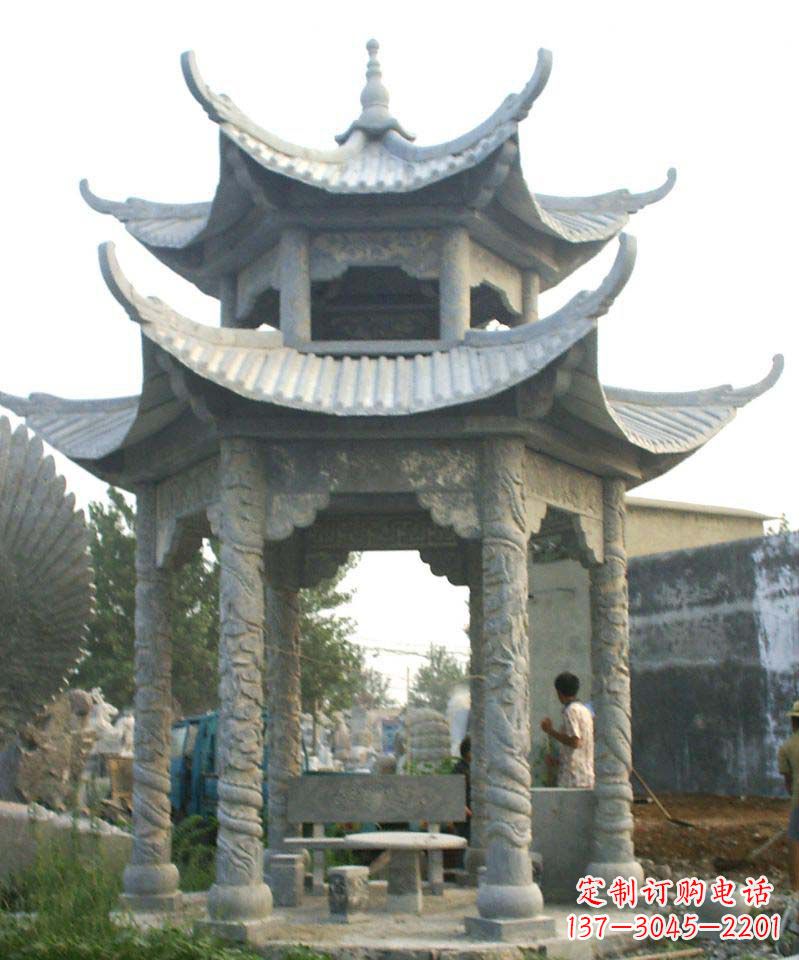 泰安传统工艺石雕凉亭,精美细致,给你温馨家园