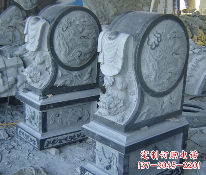 泰安仿古石门墩招财抱鼓石雕塑