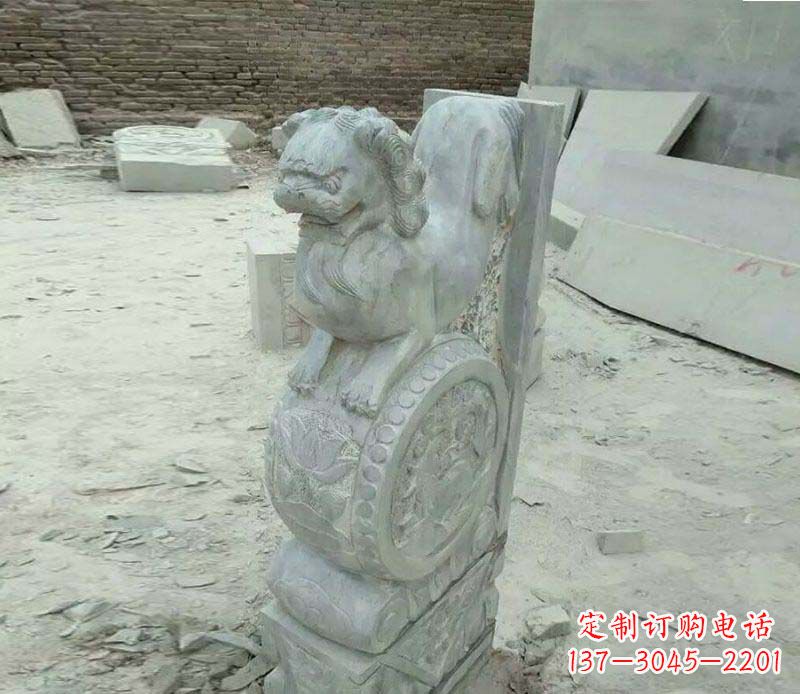 泰安仿古石门墩招财抱鼓石石雕