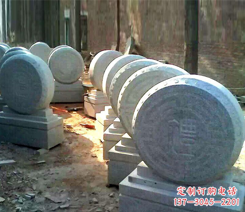 泰安仿古石门墩招财抱鼓石雕
