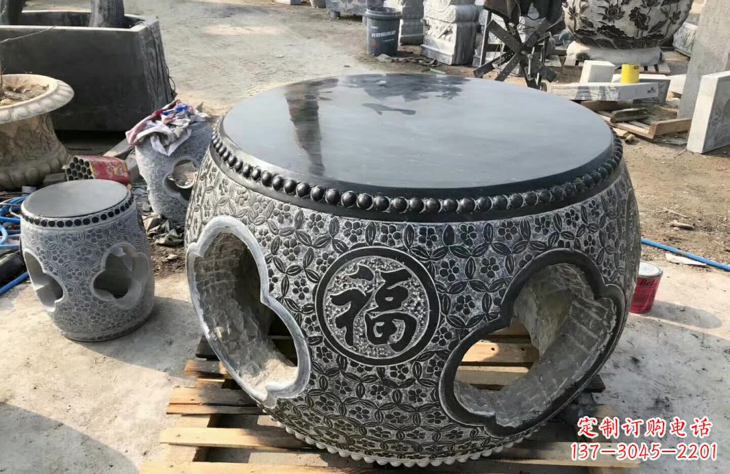 泰安中领雕塑 | 精美仿古石桌凳雕塑
