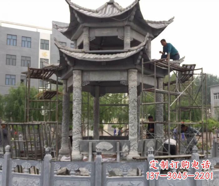 泰安仿古双层石雕凉亭