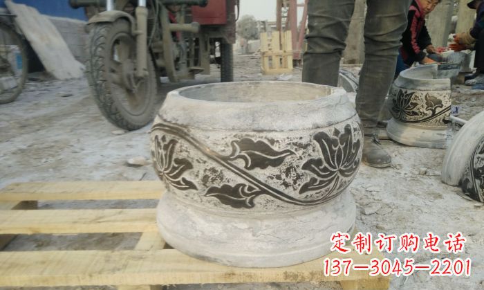 泰安仿古圆形水缸石雕 (4)
