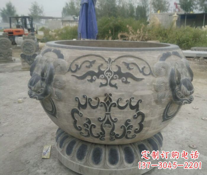 泰安仿古圆形水缸石雕 (3)