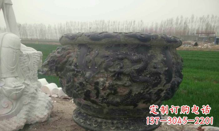 泰安仿古圆形水缸石雕 (2)