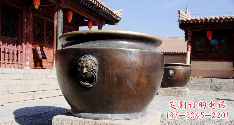 泰安仿古圆形水缸铜雕