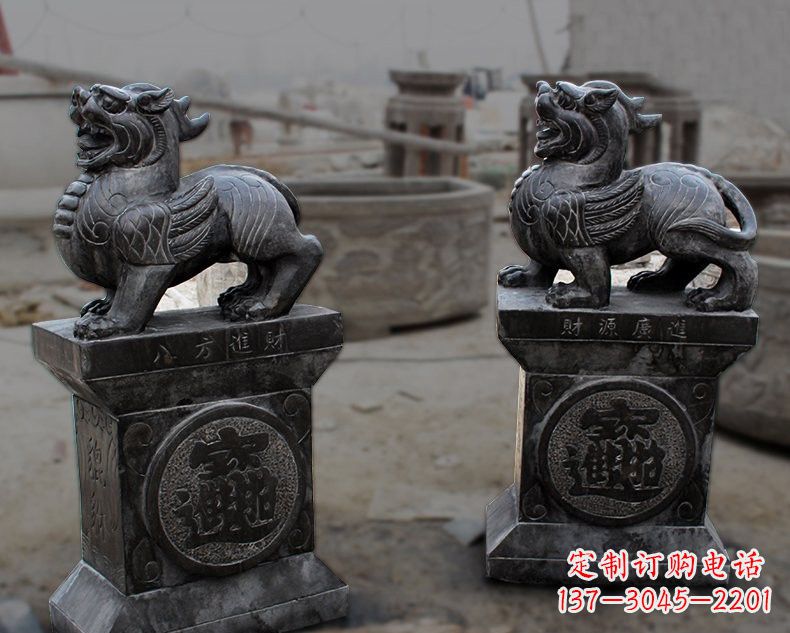 泰安仿古招财进宝貔貅石雕