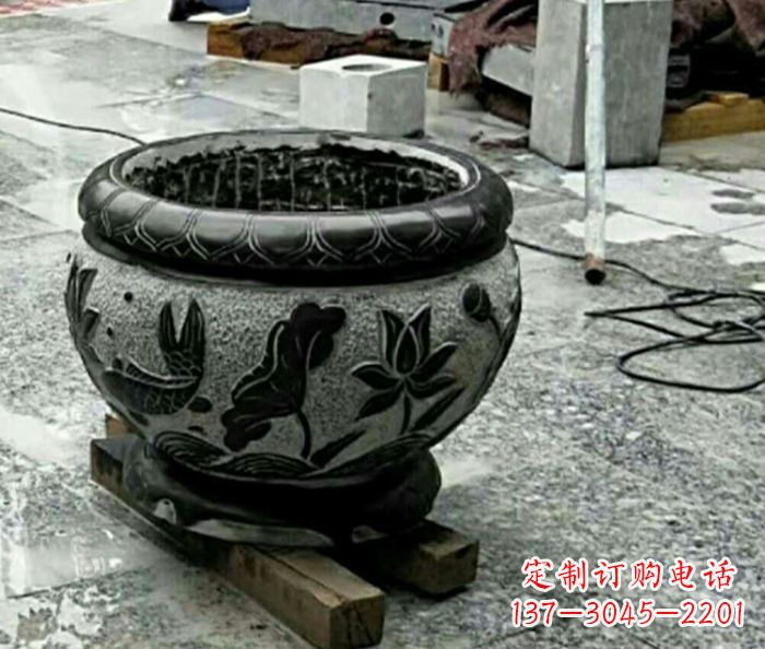 泰安仿古招财水缸石雕 (2)