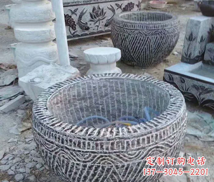 泰安仿古招财水缸石雕