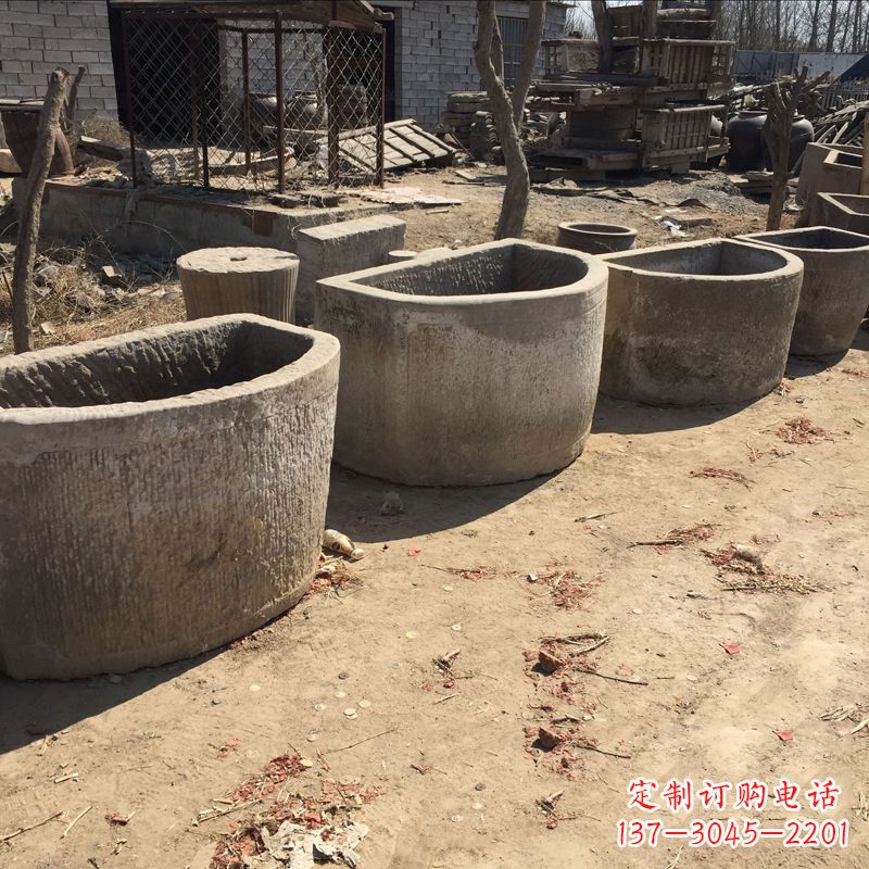 泰安仿古做旧弧形石槽